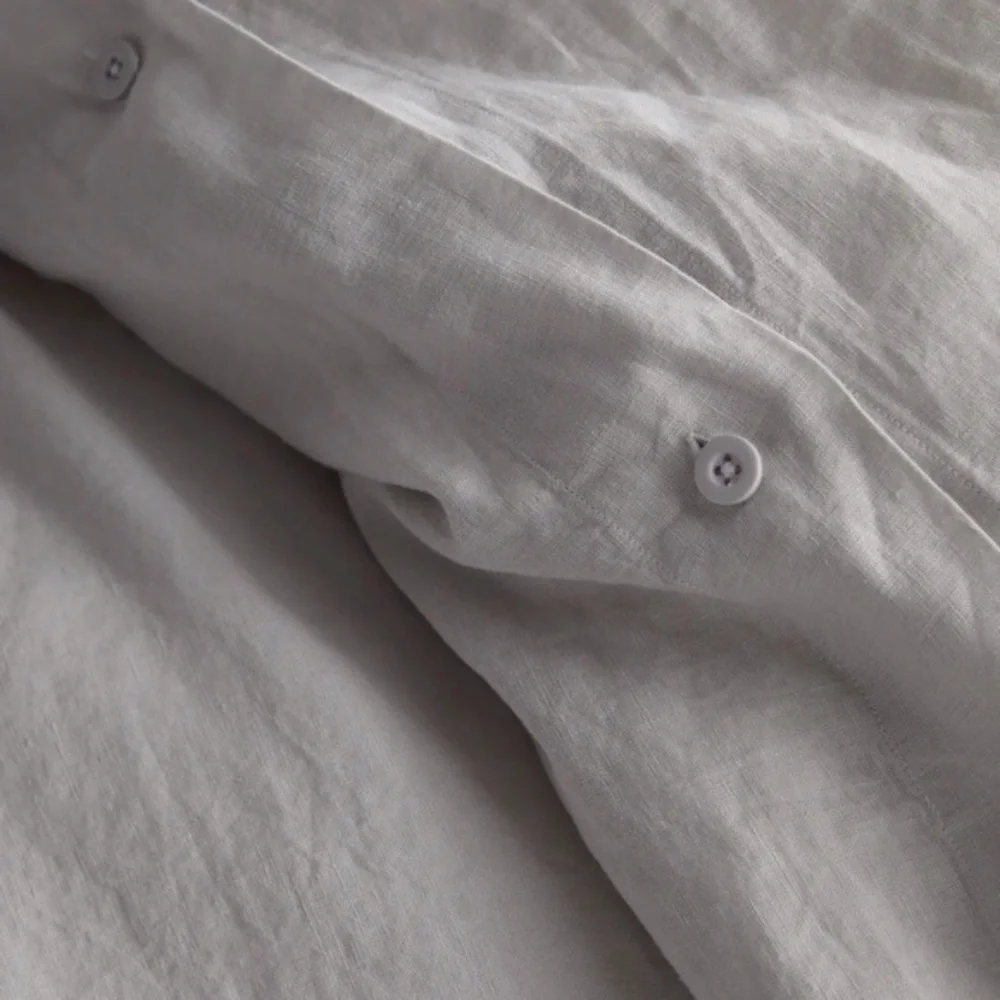 NWT Quince European Linen Queen Duvet Cover in Light Grey